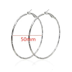 40-80mm Big Smooth Circle Hoop Earrings for Women - Simple Round Loop Wedding Jewelry