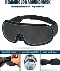 3D Sleep Eye Mask - Soft Padded Blindfold, Light Blockout, Comfortable Fabric Shade