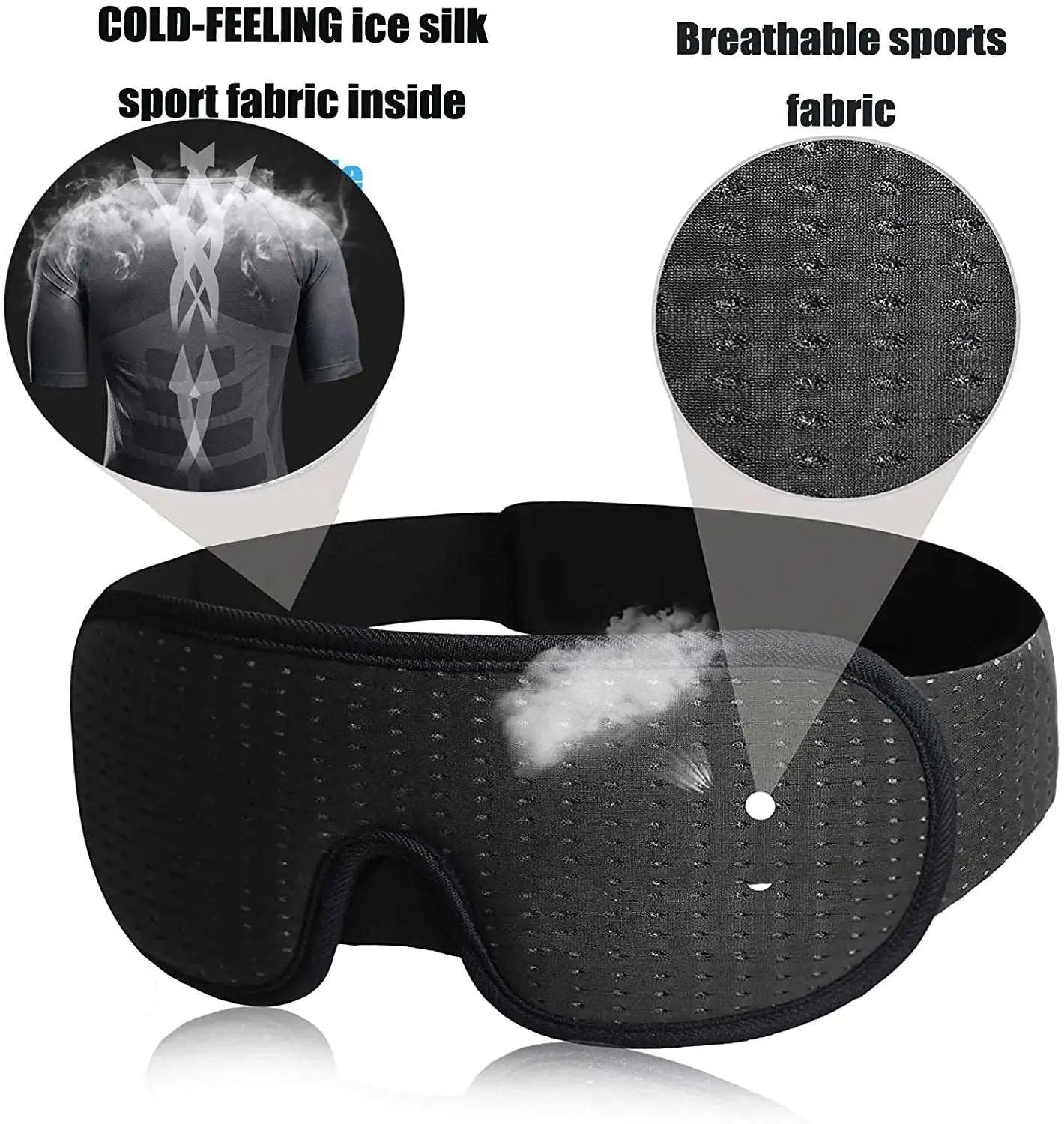 3D Sleep Eye Mask - Soft Padded Blindfold, Light Blockout, Comfortable Fabric Shade