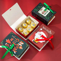 4-Piece Merry Christmas Book-Shaped Candy Boxes