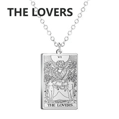 Dawapara Tarot Cards Necklace for Women - Stainless Steel Wealth Amulet