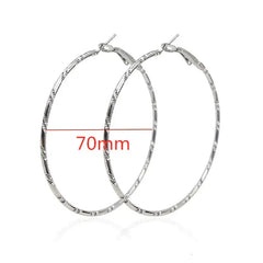 40-80mm Big Smooth Circle Hoop Earrings for Women - Simple Round Loop Wedding Jewelry