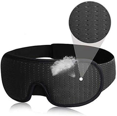 3D Sleep Eye Mask - Soft Padded Blindfold, Light Blockout, Comfortable Fabric Shade