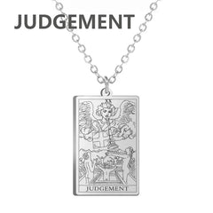 Dawapara Tarot Cards Necklace for Women - Stainless Steel Wealth Amulet