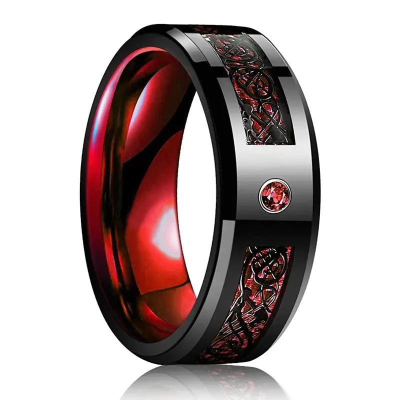 Red Groove Celtic Dragon Men's Ring - Sonex Shop | Quality Products