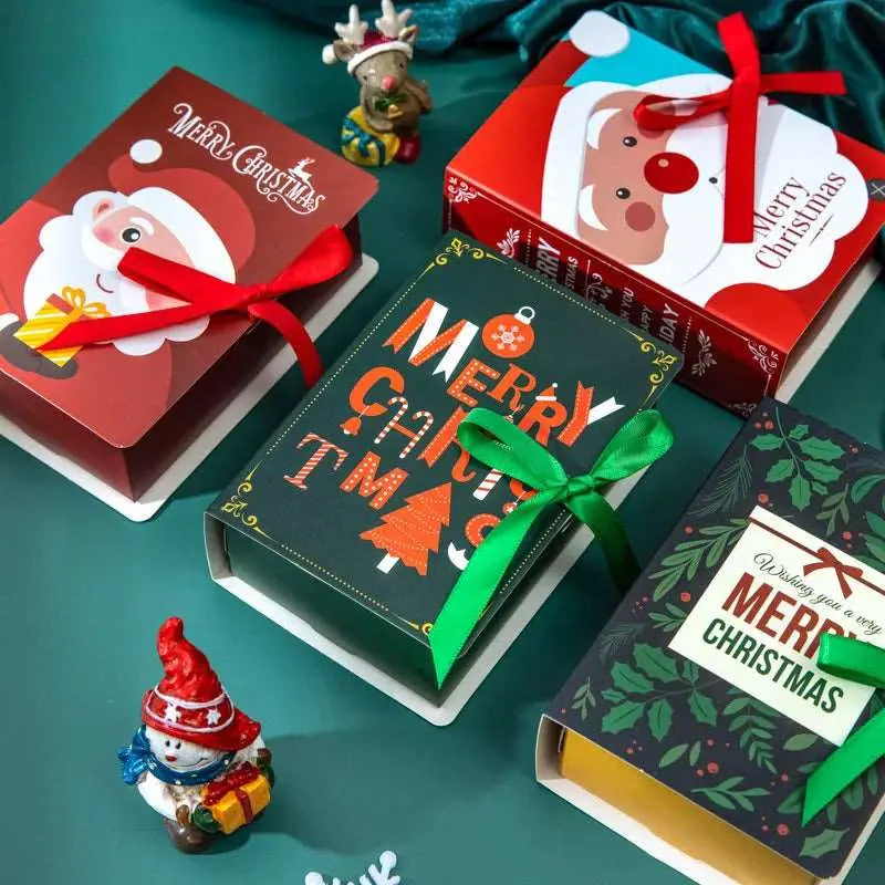 4-Piece Merry Christmas Book-Shaped Candy Boxes