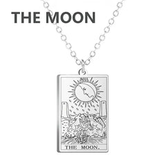 Dawapara Tarot Cards Necklace for Women - Stainless Steel Wealth Amulet