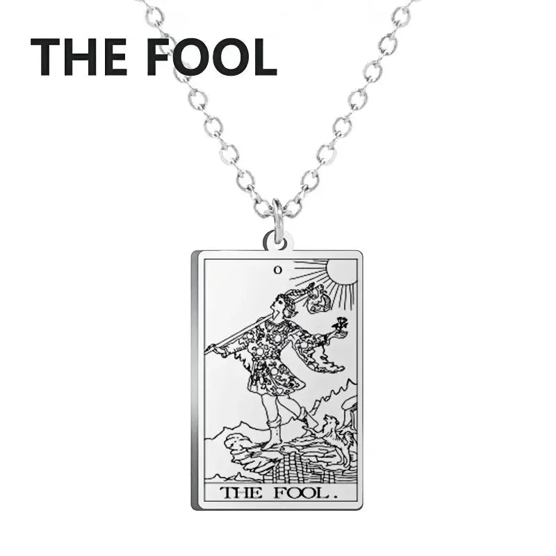 Dawapara Tarot Cards Necklace for Women - Stainless Steel Wealth Amulet