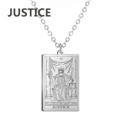 Dawapara Tarot Cards Necklace for Women - Stainless Steel Wealth Amulet