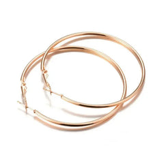 40-80mm Big Smooth Circle Hoop Earrings for Women - Simple Round Loop Wedding Jewelry