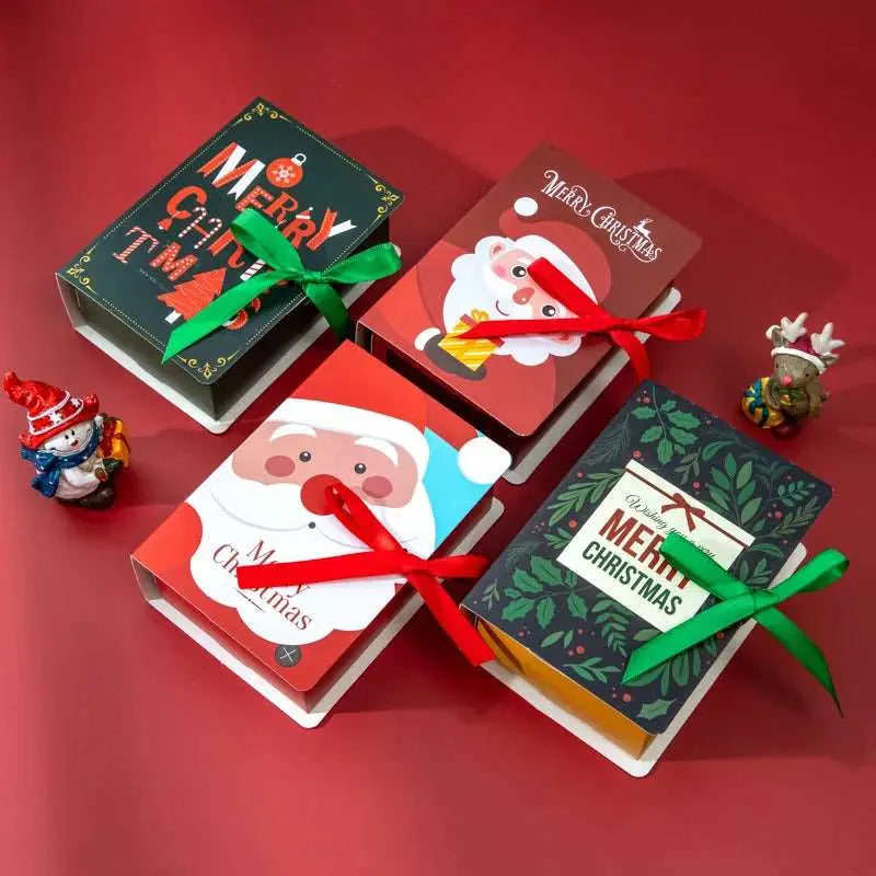 4-Piece Merry Christmas Book-Shaped Candy Boxes