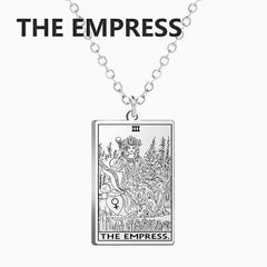 Dawapara Tarot Cards Necklace for Women - Stainless Steel Wealth Amulet