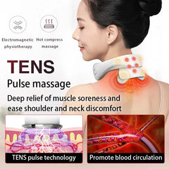 Smart Neck Massage Device – Portable Shoulder and Cervical Vertebra Massager with Heating and Vibration for Pain Relief