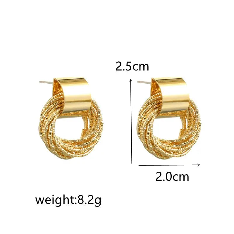 Retro Metal Gold Color Multiple Small Circle Stud Earrings - Sonex Shop | Quality Products