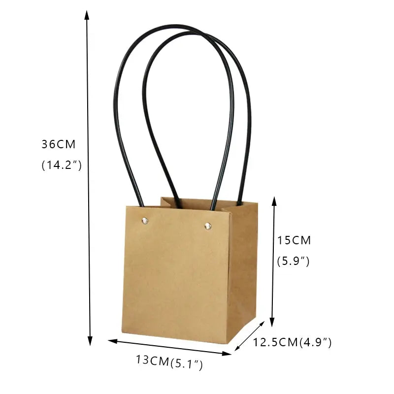 Portable Flower Box Kraft Paper Handy Gift Bag with Handle - Sonex Shop | Quality Products