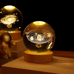 Unique 3D Crystal Ball Lamp – Galaxy & Planetary Projections, USB Night Light for a Cozy Atmosphere