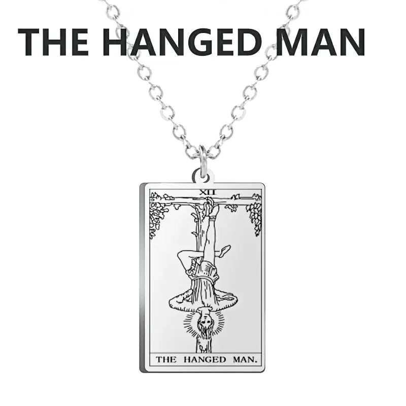 Dawapara Tarot Cards Necklace for Women - Stainless Steel Wealth Amulet