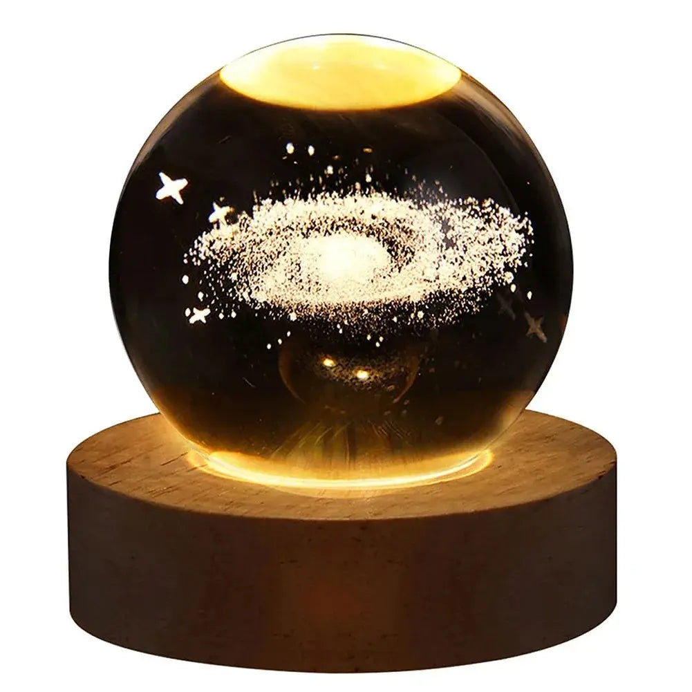 Unique 3D Crystal Ball Lamp – Galaxy & Planetary Projections, USB Night Light for a Cozy Atmosphere