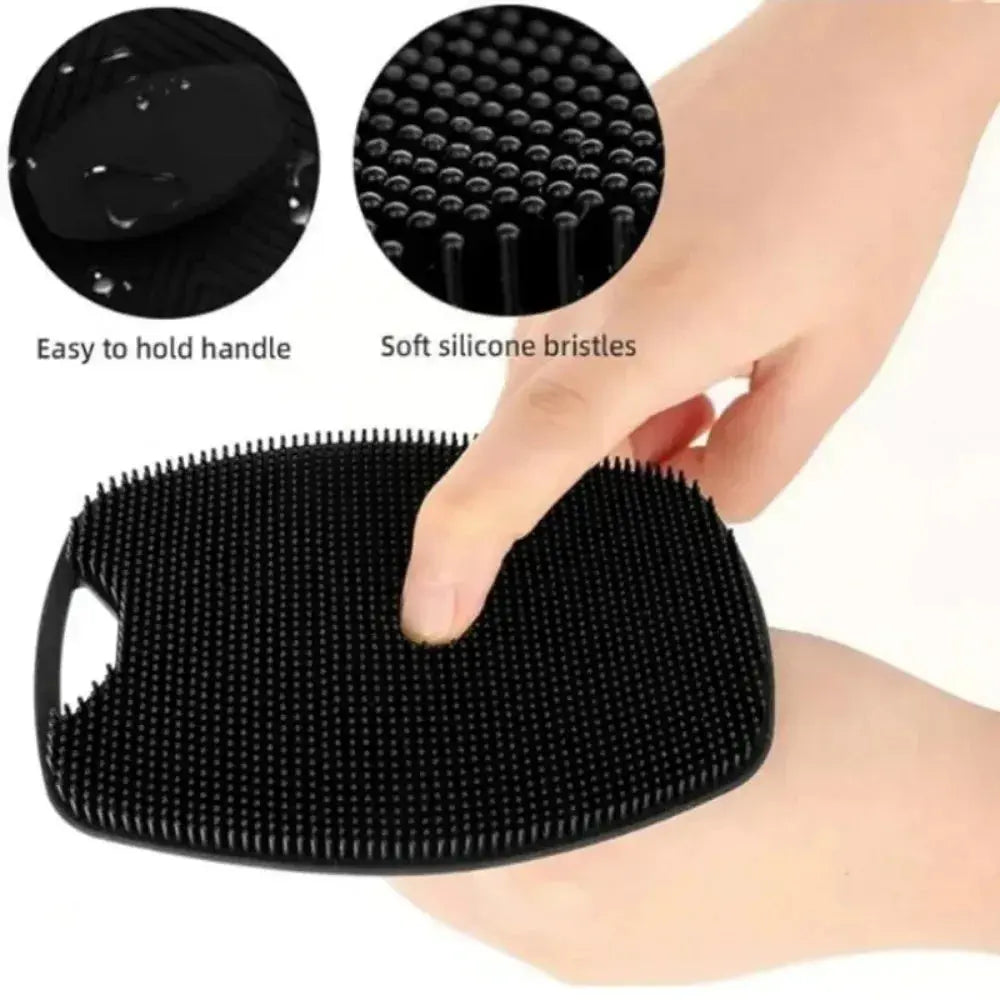 Soft Silicone Exfoliating Body Brush - Gentle Manual Cleanser & Shower Scrubber for Men