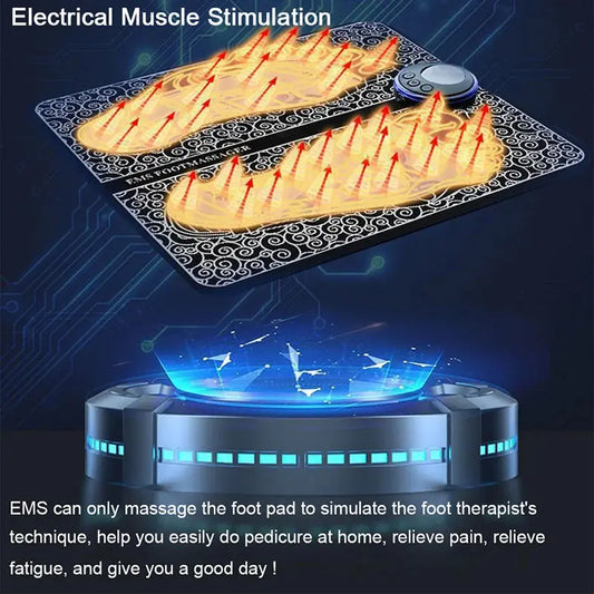 Remote EMS Foot Massager Pad – Portable Electric Muscle Stimulation Massage Mat - Sonex Shop | Quality Products