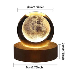 Unique 3D Crystal Ball Lamp – Galaxy & Planetary Projections, USB Night Light for a Cozy Atmosphere