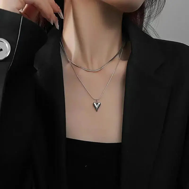 Double-Layered Love Heart Pendant Necklace for Women - Sonex Shop | Quality Products