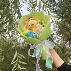 Kawaii Hello Kitty Cat Plush Dolls With Artificial Flowers Creative Bouquet. Perfect for Christmas, Valentine's Day, Birthdays, and Graduation Gifts.