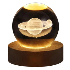 Unique 3D Crystal Ball Lamp – Galaxy & Planetary Projections, USB Night Light for a Cozy Atmosphere