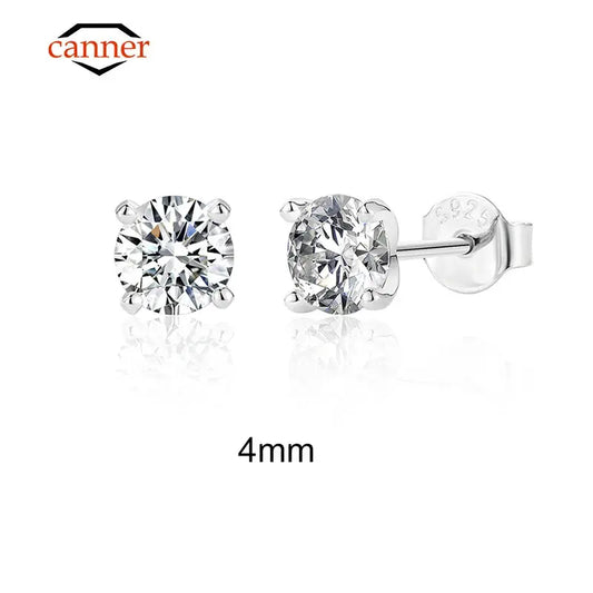 Ear Stud Earrings - 0.5-1.2 Carat D Color | 925 Sterling Silver Fine Jewelry for Women