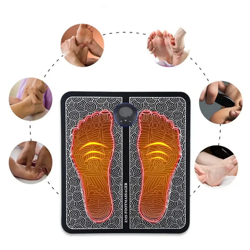 Remote EMS Foot Massager Pad – Portable Electric Muscle Stimulation Massage Mat - Sonex Shop | Quality Products