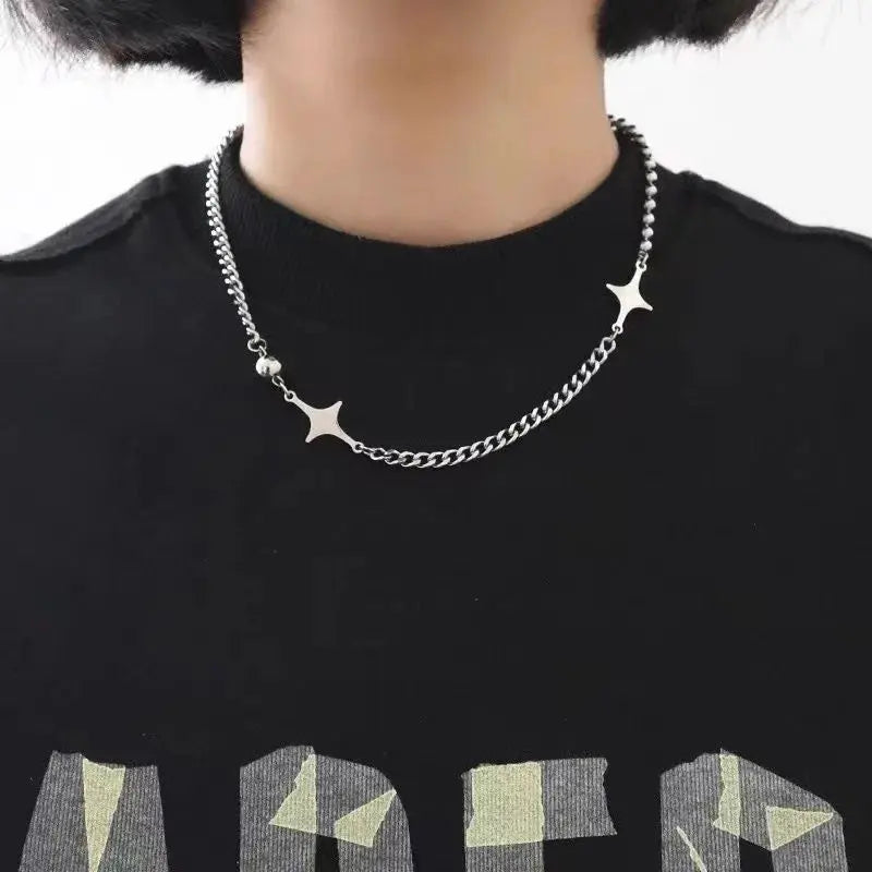 Simple Star Hollow Choker Necklace - Trendy Pendant Chain for Men & Women