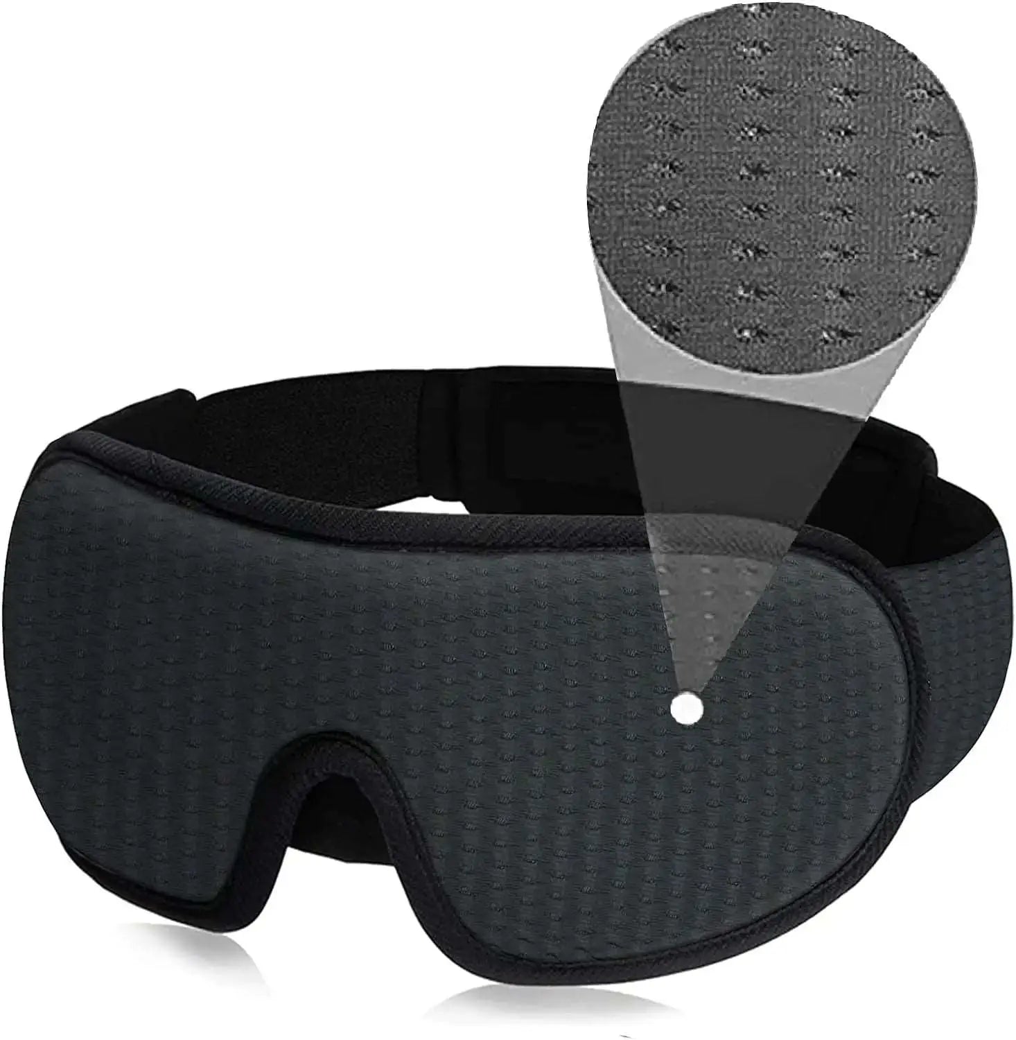 3D Sleep Eye Mask - Soft Padded Blindfold, Light Blockout, Comfortable Fabric Shade