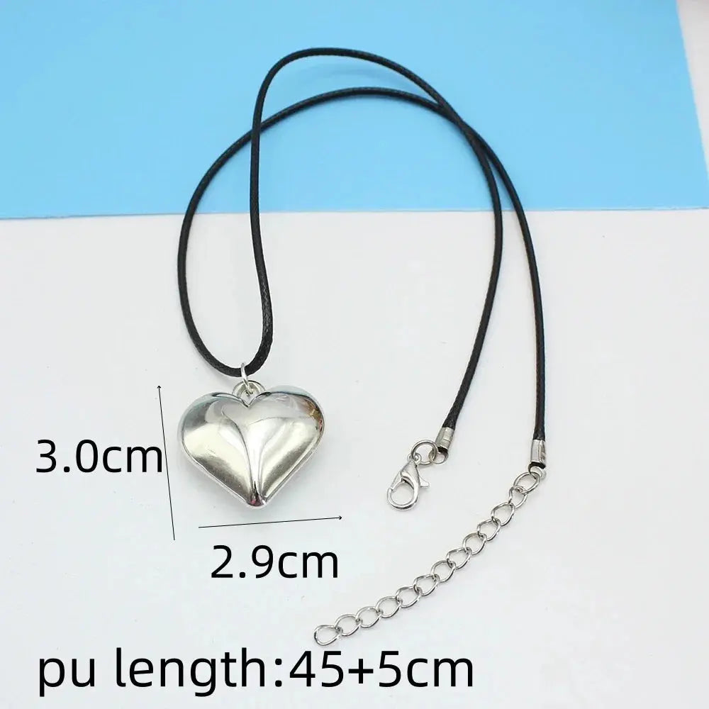 New Goth Black Velvet Heart Pendant Choker Necklace - Elegant Weave with Knotted Bowknot