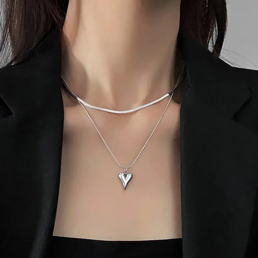 Double-Layered Love Heart Pendant Necklace for Women - Sonex Shop | Quality Products