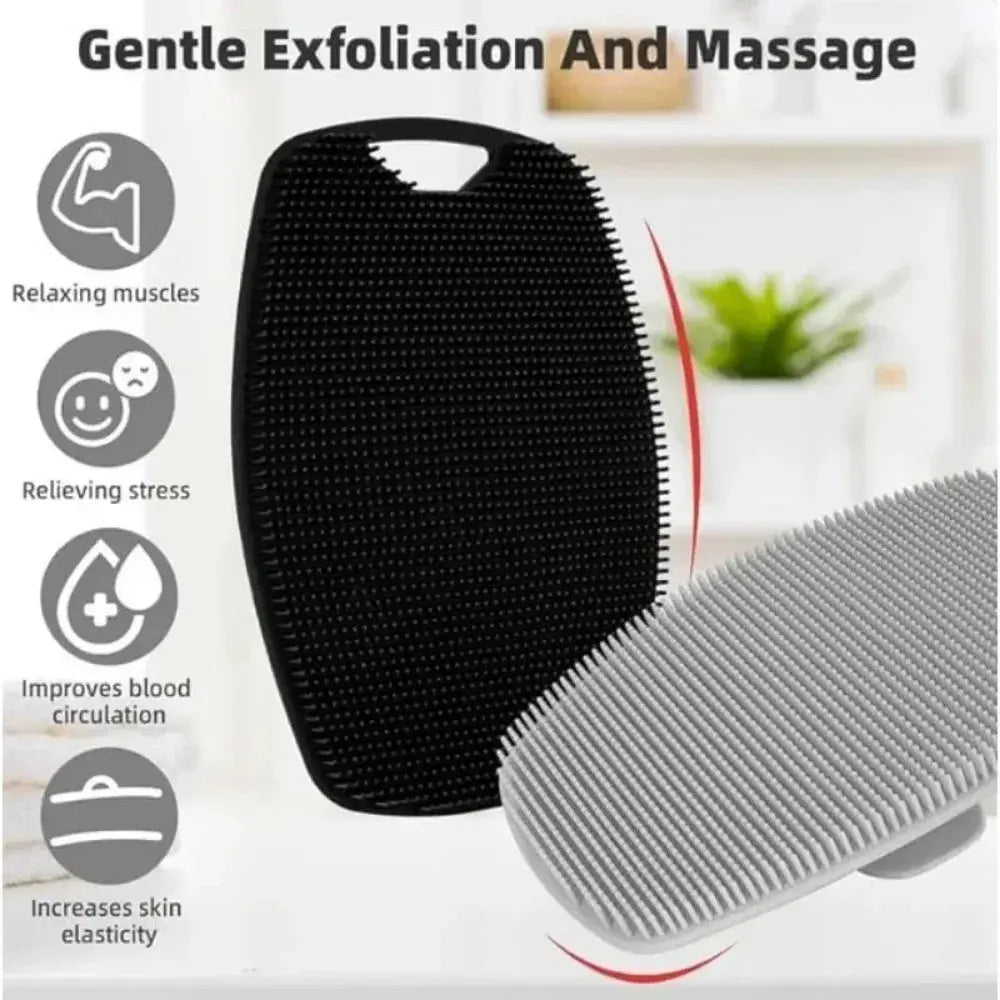 Soft Silicone Exfoliating Body Brush - Gentle Manual Cleanser & Shower Scrubber for Men