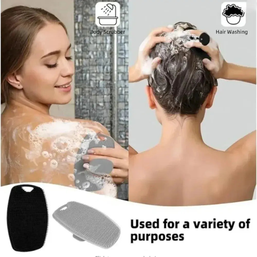 Soft Silicone Exfoliating Body Brush - Gentle Manual Cleanser & Shower Scrubber for Men