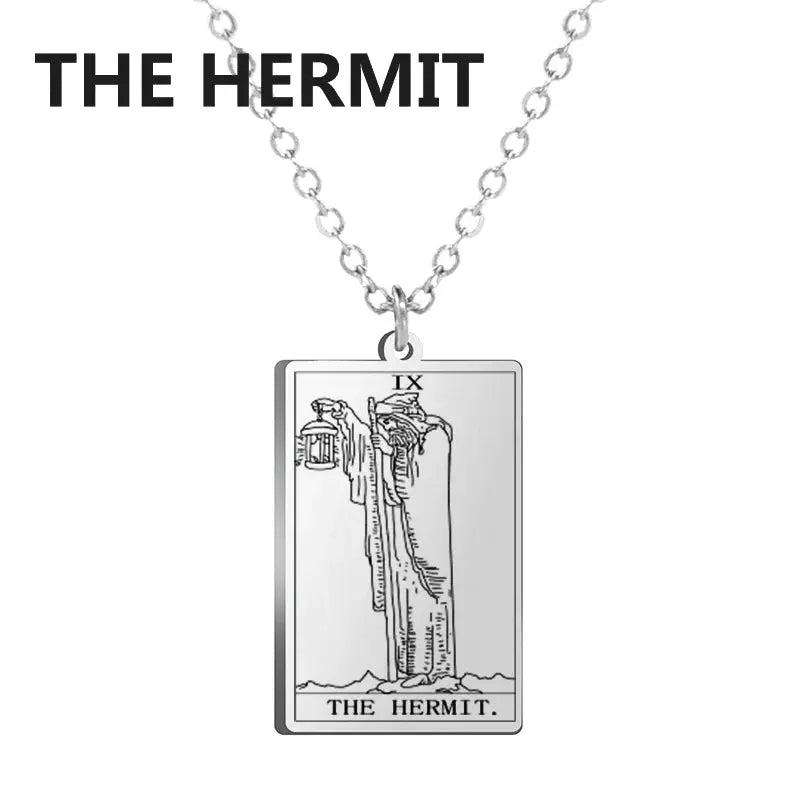 Dawapara Tarot Cards Necklace for Women - Stainless Steel Wealth Amulet