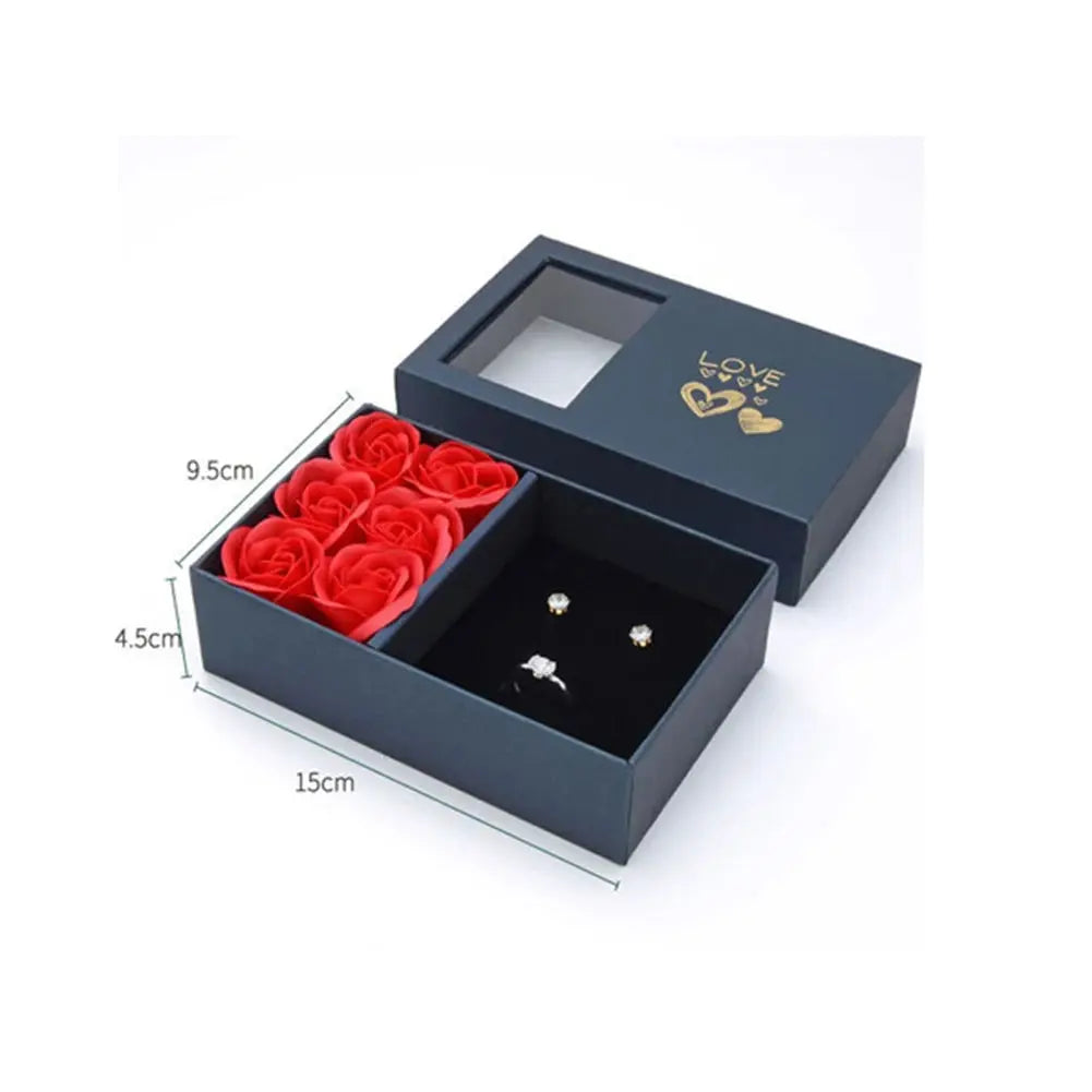 Flower Jewelry Box with Six Roses and Windows - Sonex Shop | Quality Products