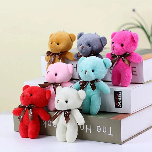 10 pieces of Tiny Bear Stuffed Plush Toys, Mini Bear Doll Toy Keychain, Bag Pendants, Wedding Decoration, Children Birthday Party Gifts