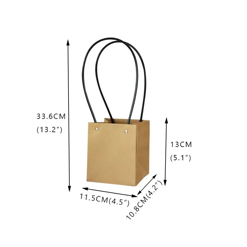 Portable Flower Box Kraft Paper Handy Gift Bag with Handle - Sonex Shop | Quality Products