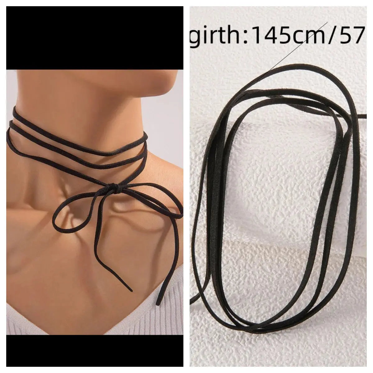 New Goth Black Velvet Heart Pendant Choker Necklace - Elegant Weave with Knotted Bowknot