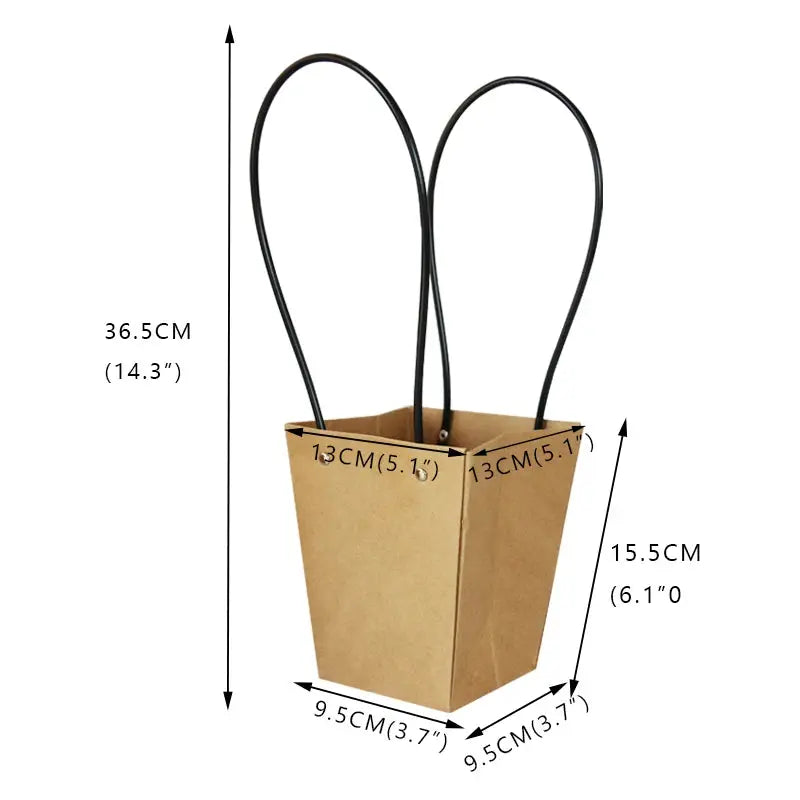 Portable Flower Box Kraft Paper Handy Gift Bag with Handle - Sonex Shop | Quality Products