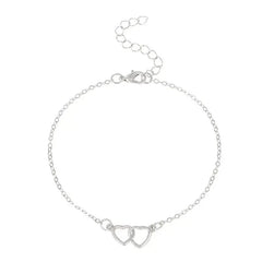 Boho Double Layer Anklets for Women - Pearl Pendant Foot Chains with 8 Shape Design