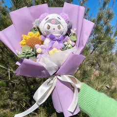 Kawaii Hello Kitty Cat Plush Dolls With Artificial Flowers Creative Bouquet. Perfect for Christmas, Valentine's Day, Birthdays, and Graduation Gifts.