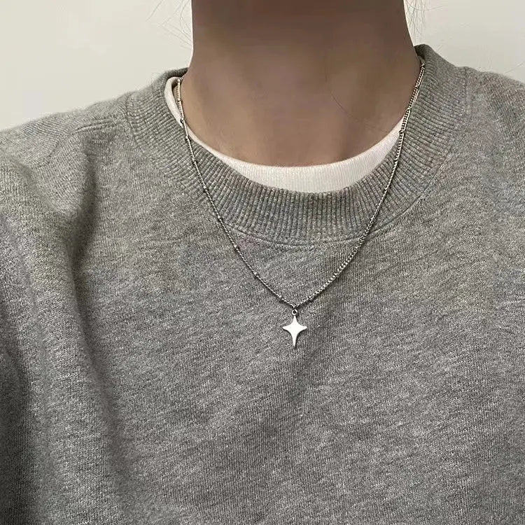 Simple Star Hollow Choker Necklace - Trendy Pendant Chain for Men & Women