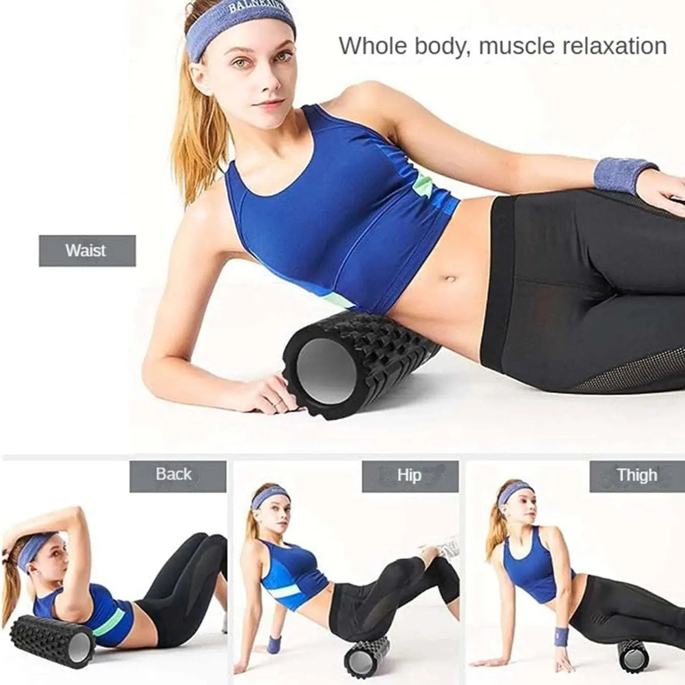 33cm Yoga Column Foam Roller, Muscle Massage Grid Back Training Set with Free Shipping