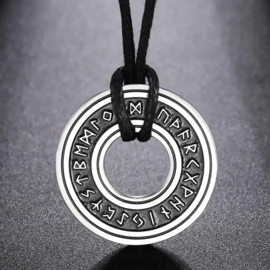 LIKGREAT Vintage Nordic Rune Necklace for Men - Stainless Steel Norse Viking Jewelry | Pagan Elder Futhark Amulet Pendant