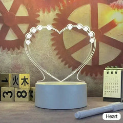 LED Night Light Note Board – USB-Powered Message Board with Pen, Decorative Lamp for Children & Girlfriend