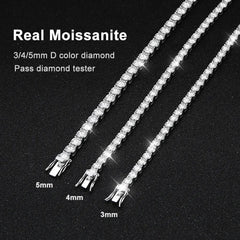 Moissanite Tennis Bracelet - s925 Sterling Silver Plated with 18k White Gold