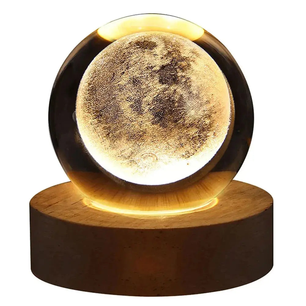 Unique 3D Crystal Ball Lamp – Galaxy & Planetary Projections, USB Night Light for a Cozy Atmosphere